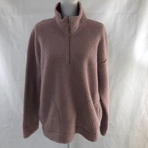 WOMEN'S OLD NAVY MOCK-NECK COLLAR SHERPA PULLOVER